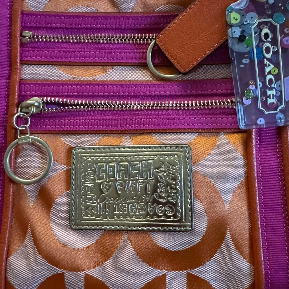 Y2K Coach Poppy op art glam tote shoulder bag - Picture 2 of 5